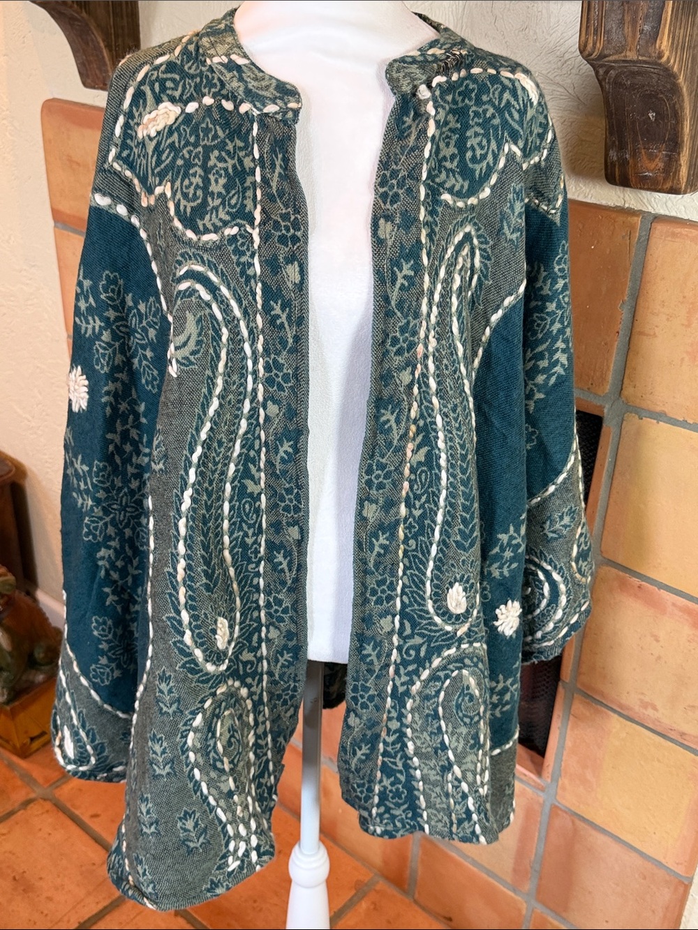 Paper Lace Boho Knit Cape, One Size